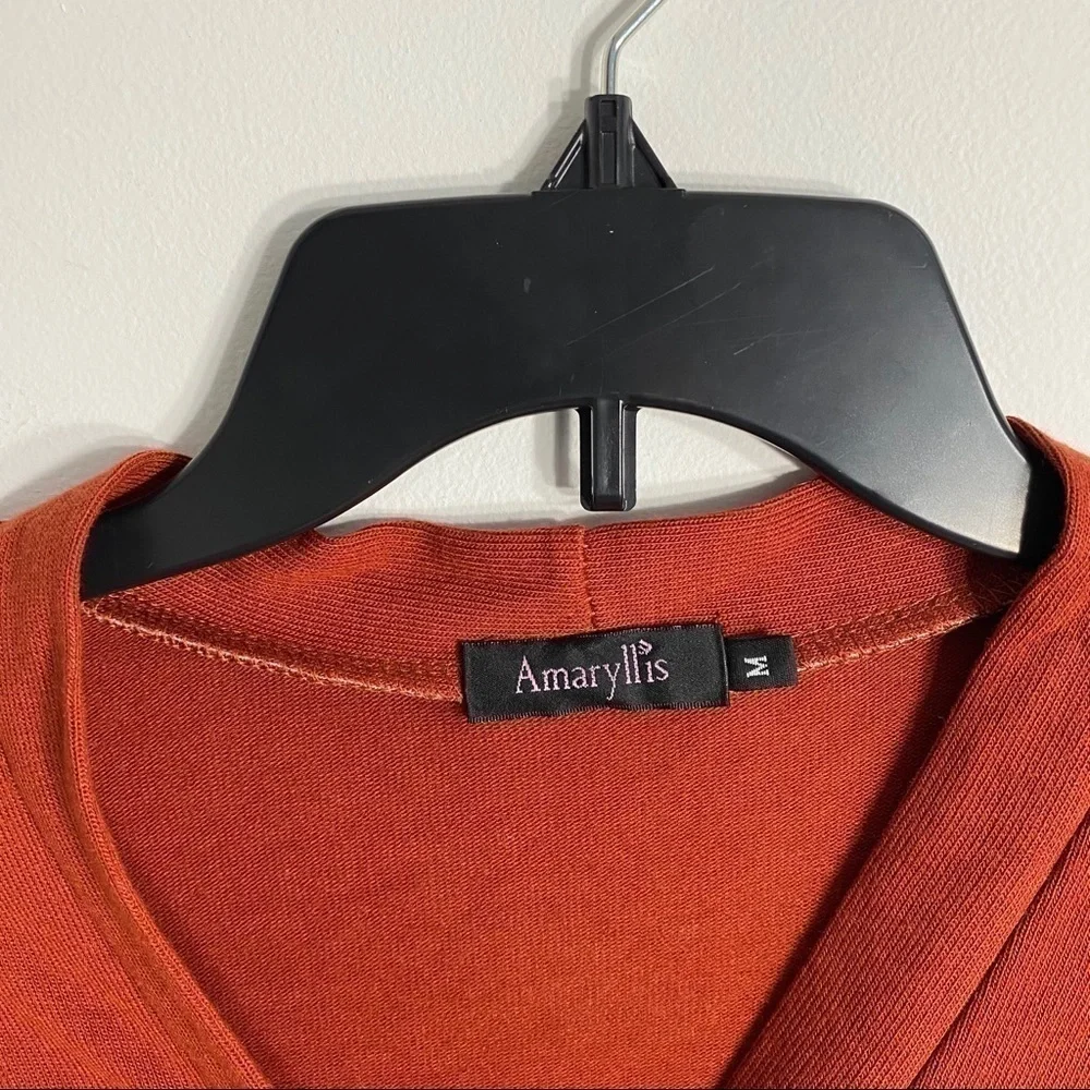 Amaryllis Button Down Orange Duster Medium Women’s Cardigan Sweater